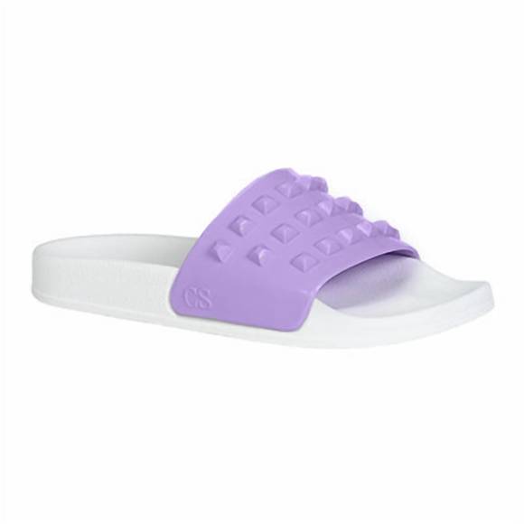 NEW CARMEN SOL franco white slides in violet - Picture 1 of 1